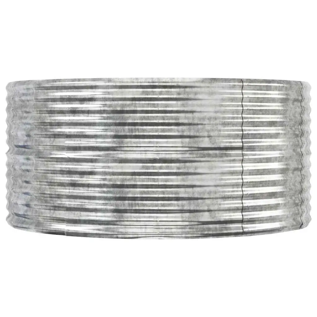Garden Raised Bed Planter Galvanised Steel 212x140x68 cm Silver