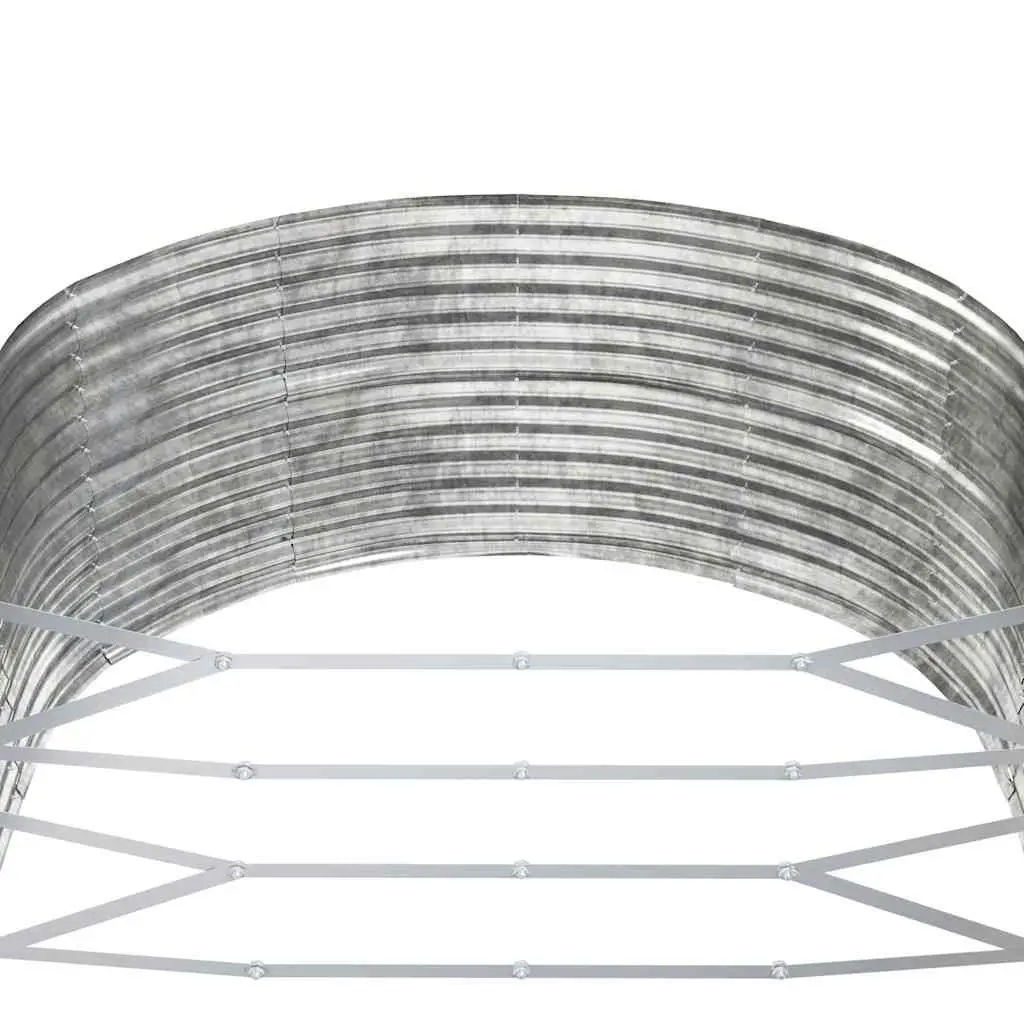 Garden Raised Bed Planter Galvanised Steel 212x140x68 cm Silver