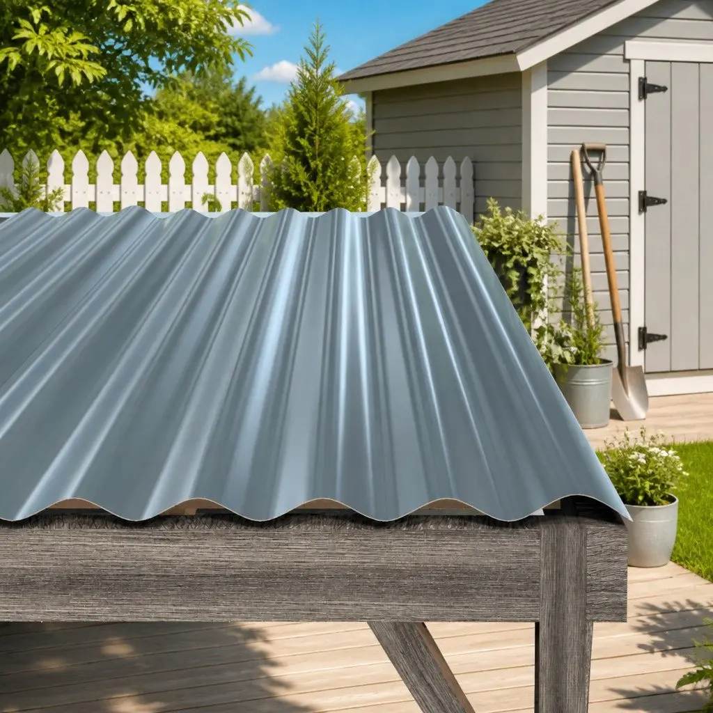 Metal Roof Panels Galvanised Steel 100x36cm Grey 12 Piece