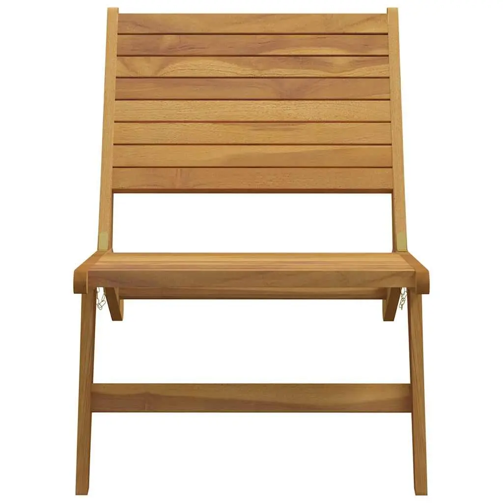 Garden Chair Solid Teak Wood Foldable Backrest Outdoor Seating Brown