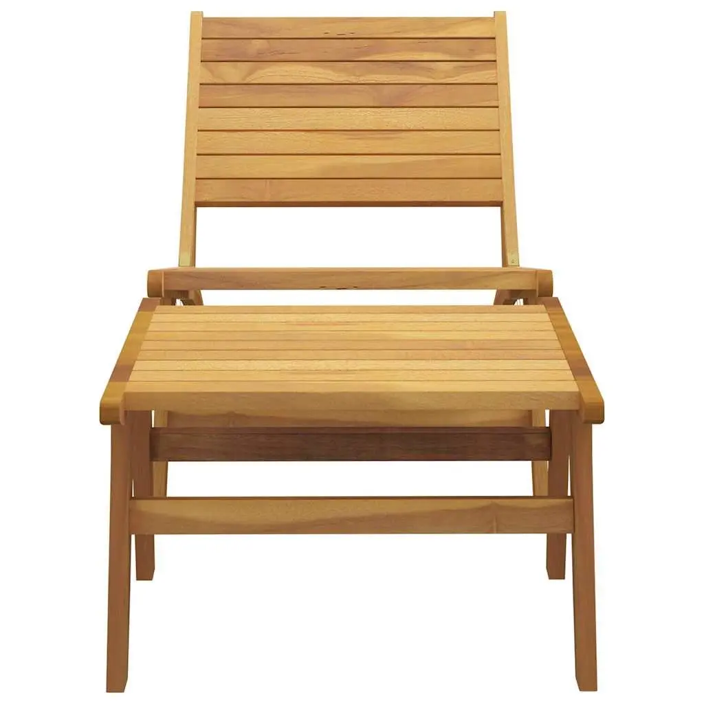 Solid Teak Wood Garden Chair with Detachable Footrest