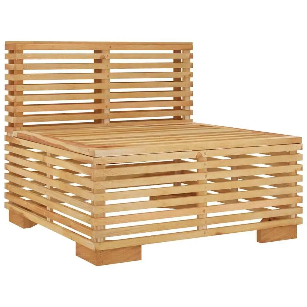 Middle Sofa Solid Teak Wood Cream Cushions Outdoor Garden Patio Sectional Unit