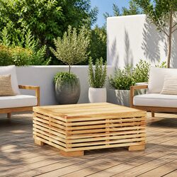 Sturdy Teak Wood Garden Coffee Table 69.5x69.5x31cm