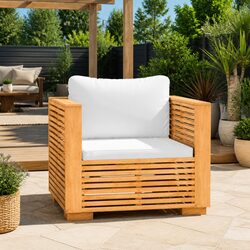 Sturdy Outdoor Garden Sofa Chair with Cream Cushions