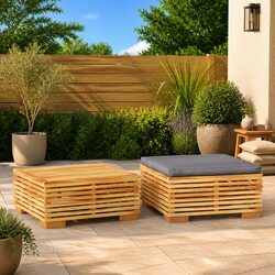 Two-Piece Outdoor Lounge Set with Coffee Table in Grey