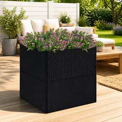 Sturdy Black Garden Planter Box 80x80x80 cm
