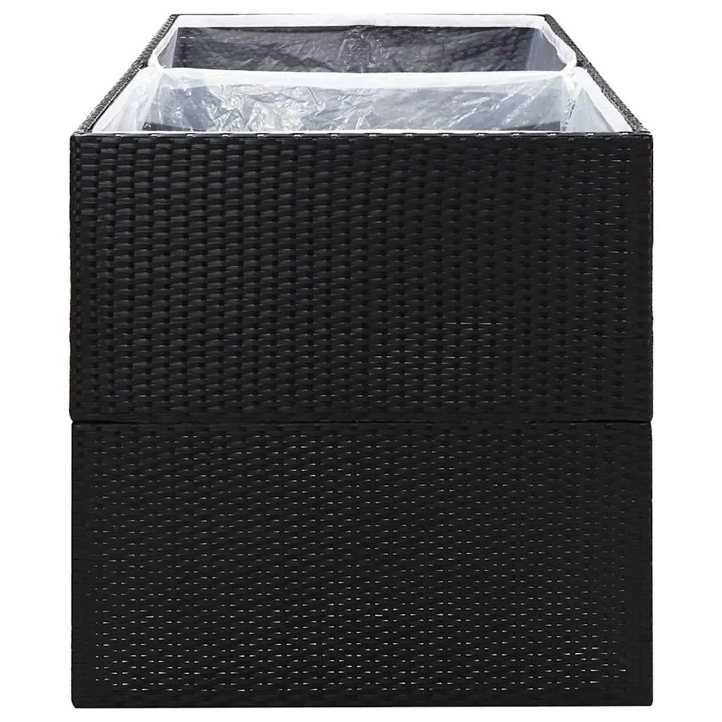 Garden Planter Box PE Rattan 157x80x80cm Black