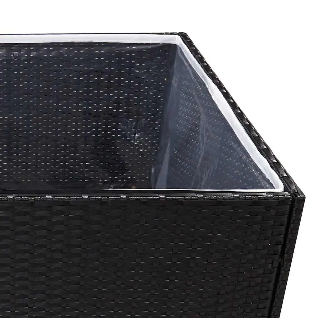 Garden Planter Box PE Rattan 157x80x80cm Black