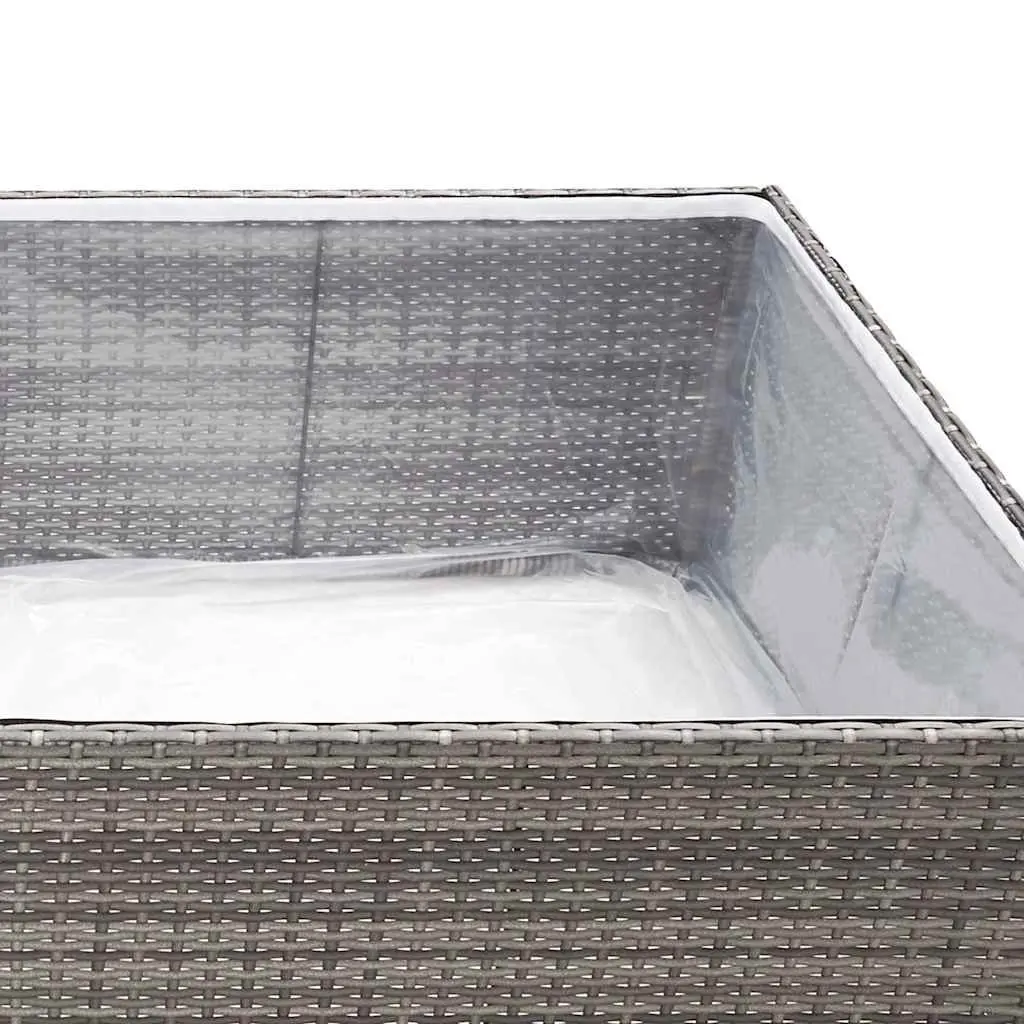 Garden Planter Box Grey PE Rattan Steel Frame 157L x 80W x 40H cm Outdoor Flower Plant Container