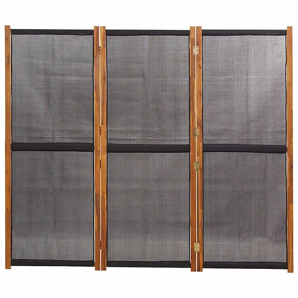 Black Folding Room Divider with 3 Panels