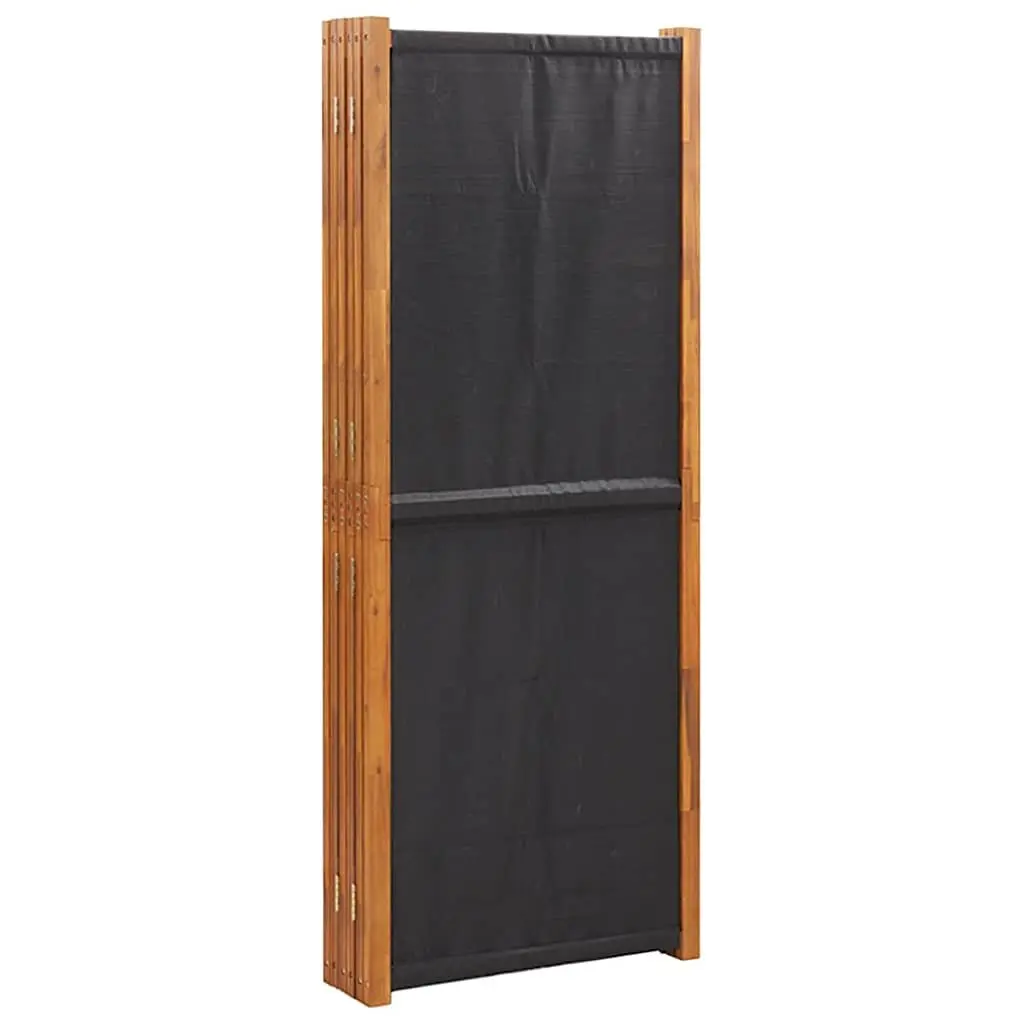 Black Folding 6-Panel Room Divider Screen for Privacy