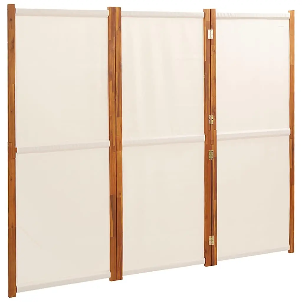 Cream Folding 3-Panel Room Divider for Privacy