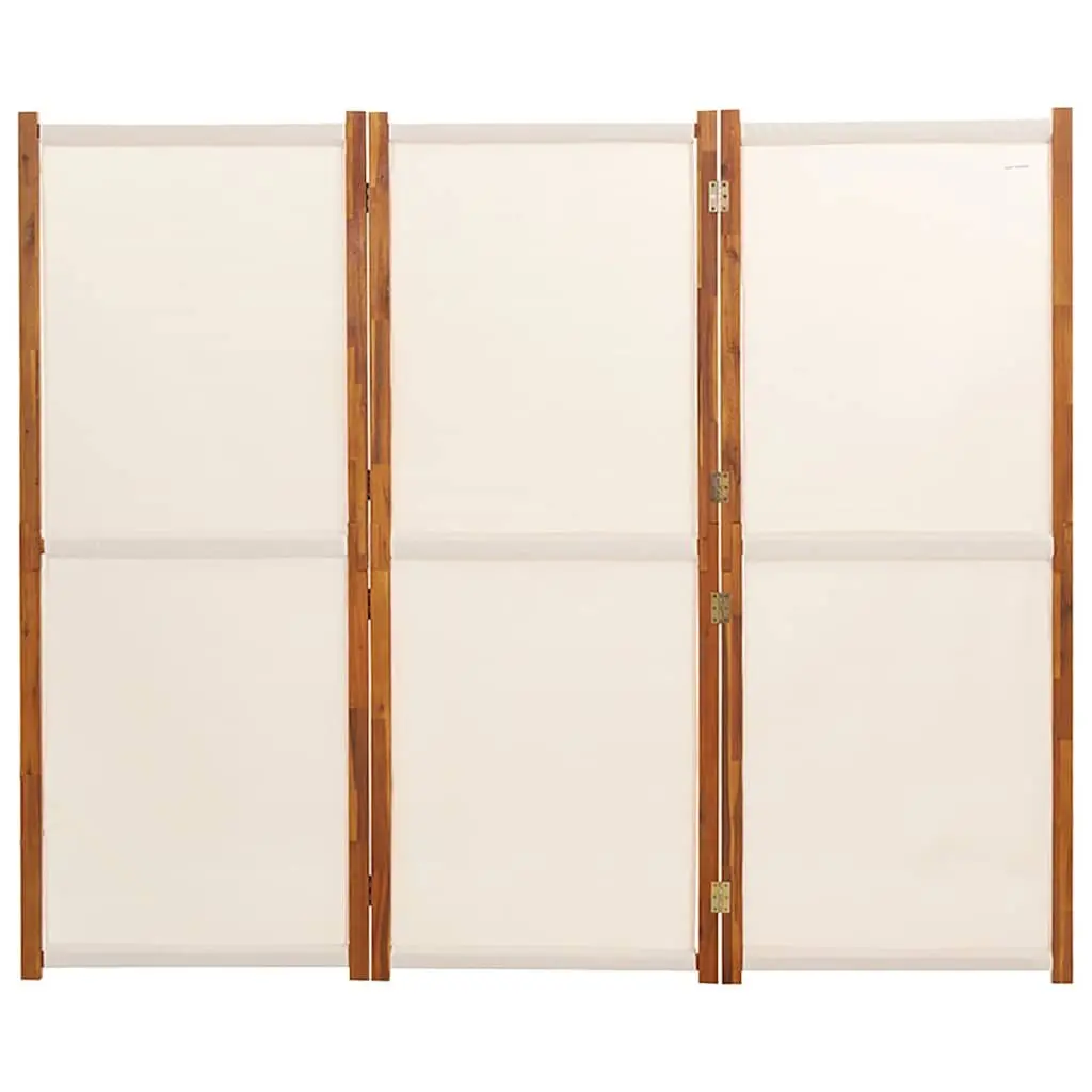 Cream Folding 3-Panel Room Divider for Privacy