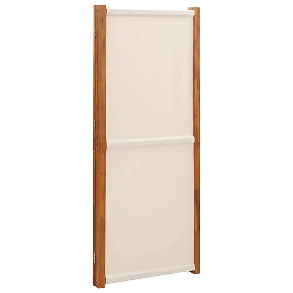 Cream Folding 3-Panel Room Divider for Privacy
