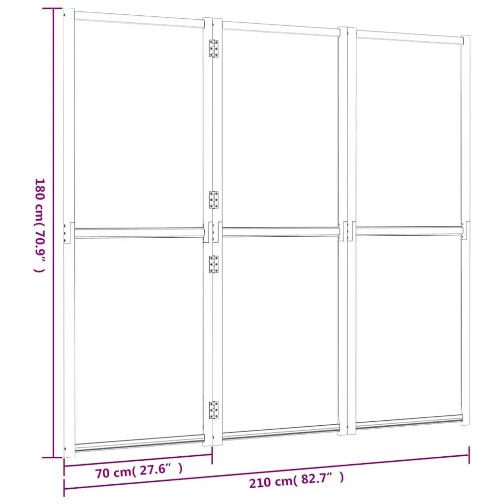 Cream Folding 3-Panel Room Divider for Privacy