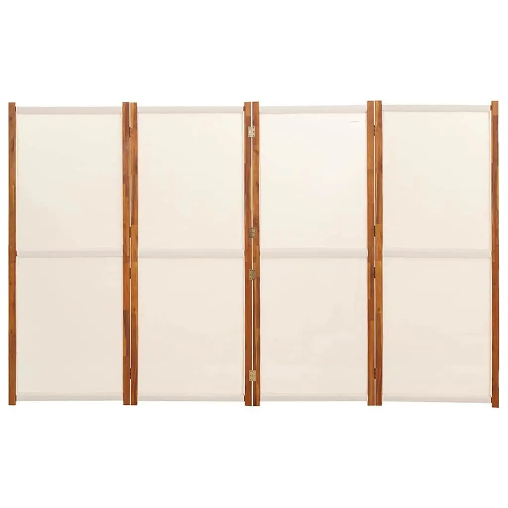 4-Panel Room Divider Screen Cream Foldable Indoor Outdoor Privacy Partition