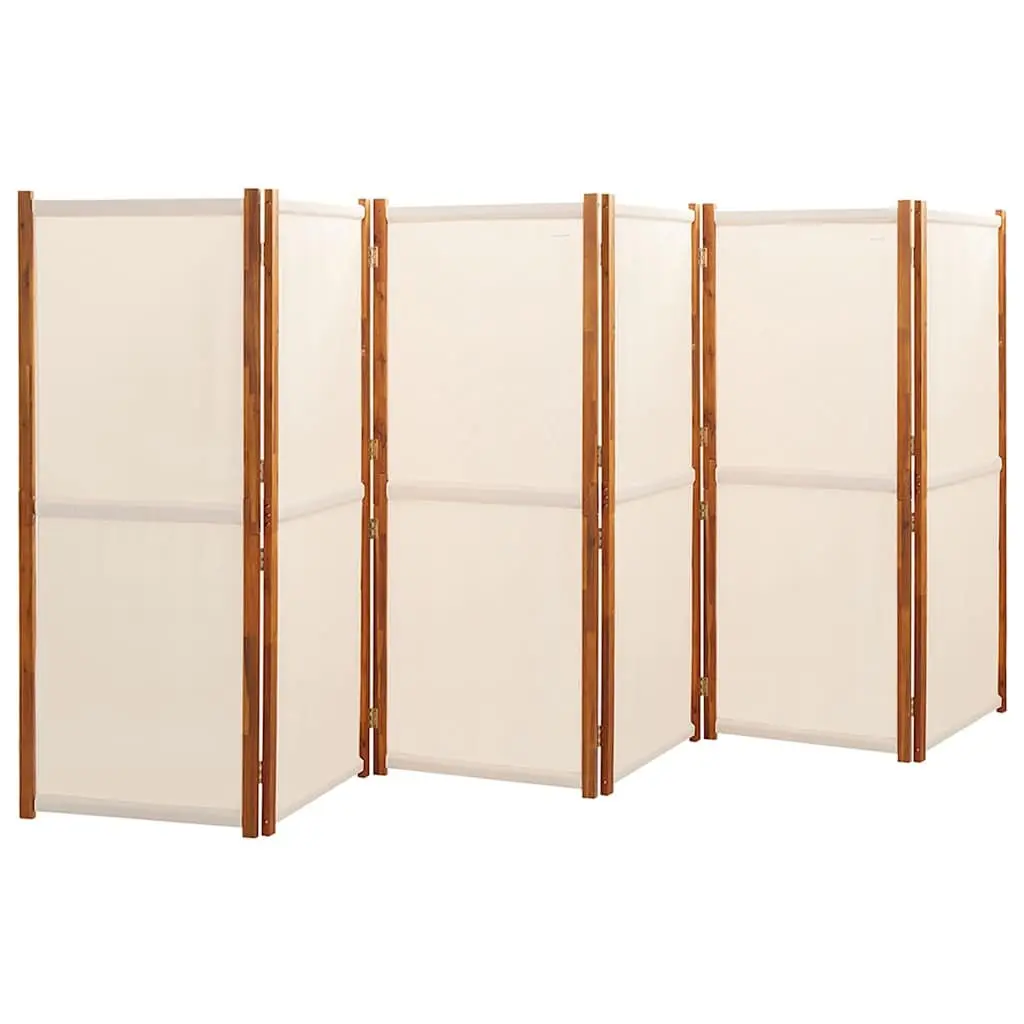 Cream 6-Panel Room Divider Screen for Indoor/Outdoor Use