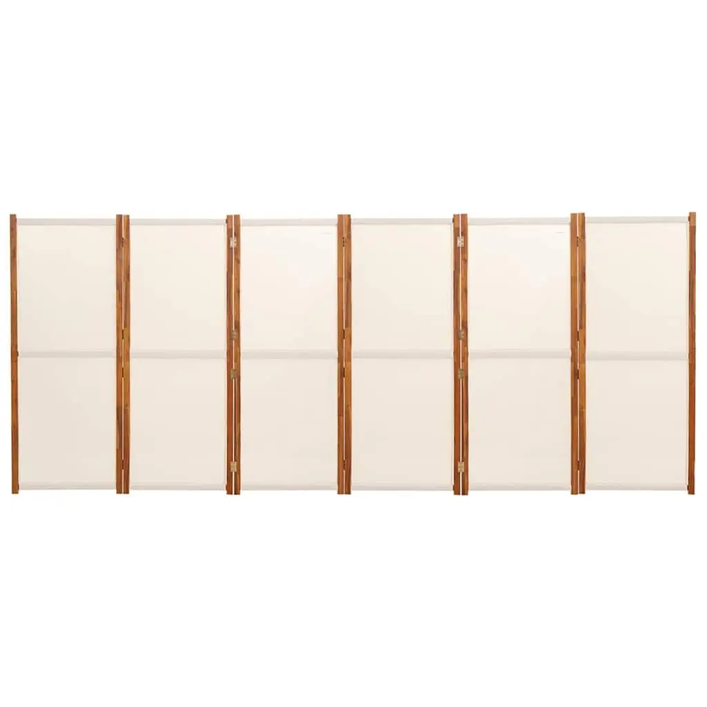 Cream 6-Panel Room Divider Screen for Indoor/Outdoor Use