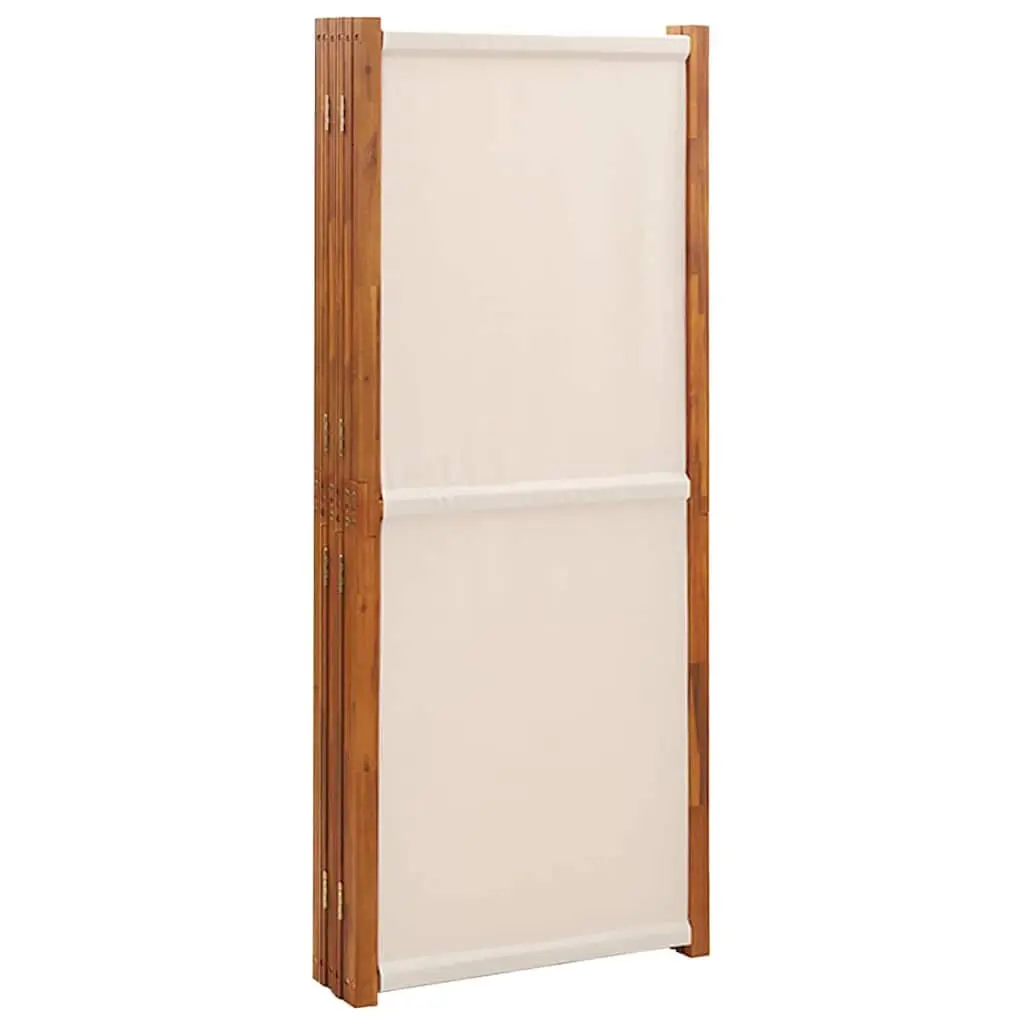 Cream 6-Panel Room Divider Screen for Indoor/Outdoor Use