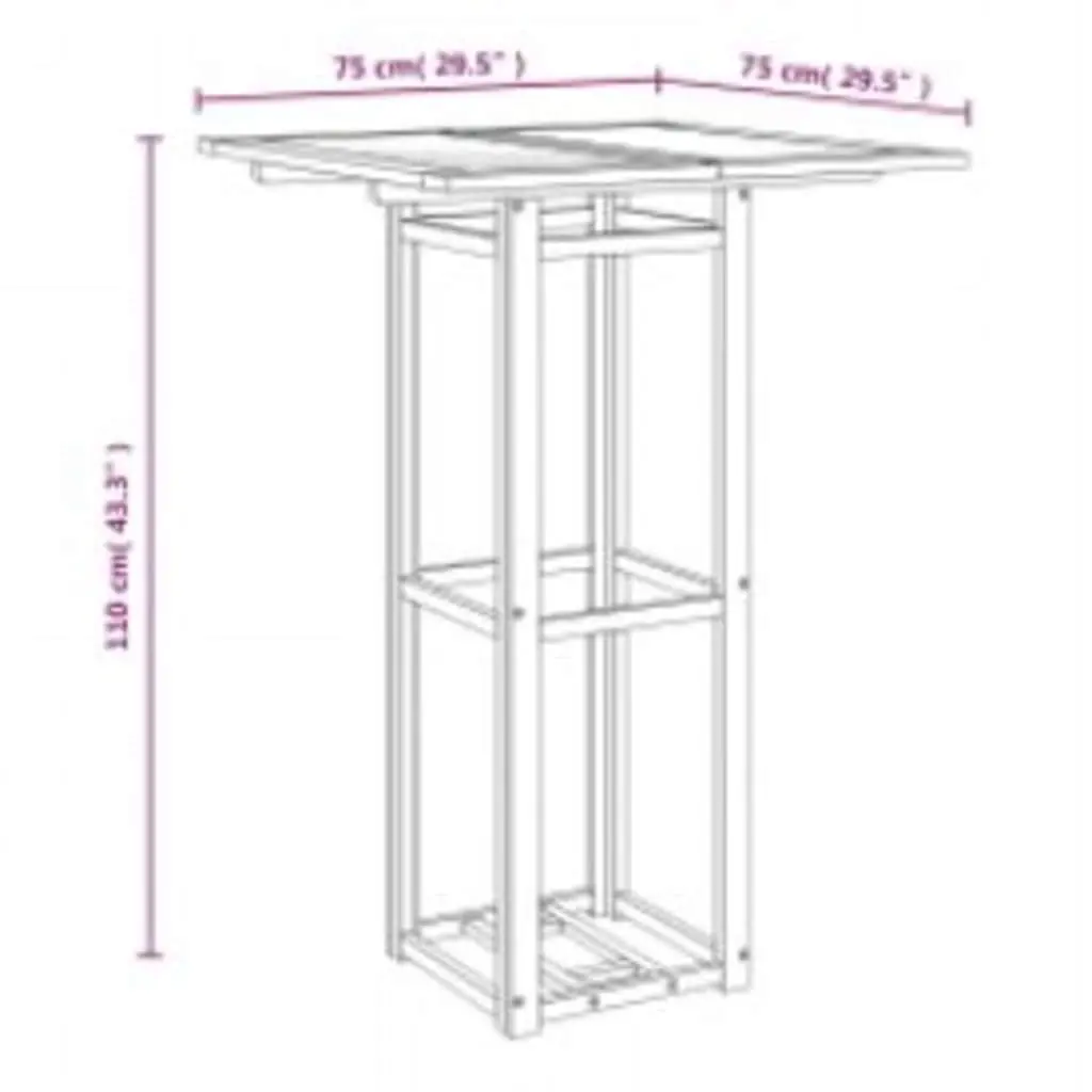 Brown Bistro Table for Outdoor Dining 75x75x110cm