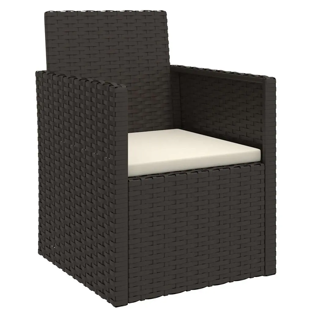Outdoor Lounge Set Poly Rattan 4 Piece Garden Furniture with Cushions Black