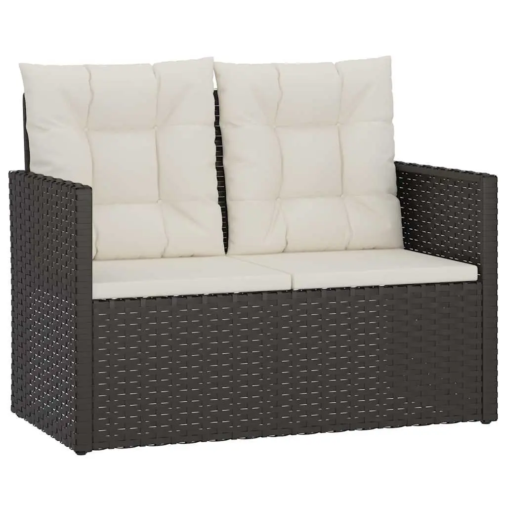 Outdoor Lounge Set Polyethylene 4 Piece Black