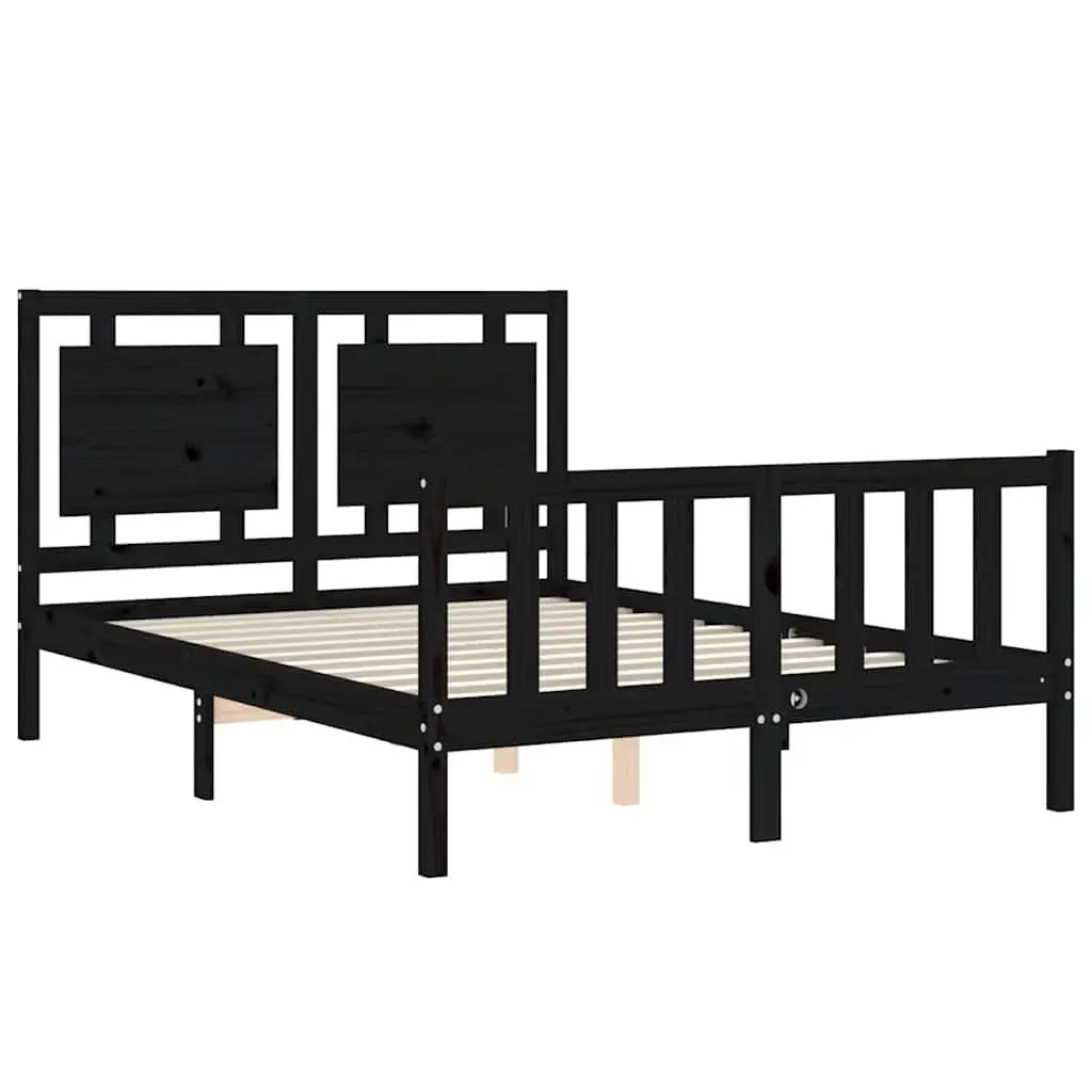 Queen Size Solid Wood Bed Frame in Black Pine