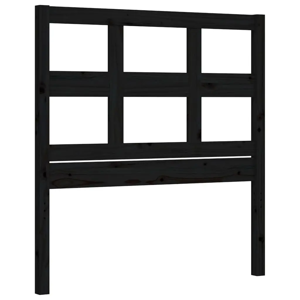 Solid Pine Bed Frame 90x190 cm Black
