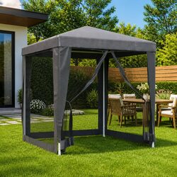 Durable 2x2m Party Tent with Mesh Walls and Iron Frame