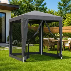 Durable 2x2m Party Tent with Mesh Walls and Iron Frame