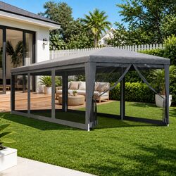 Durable 3x9m Party Tent with Eight Mesh Sidewalls