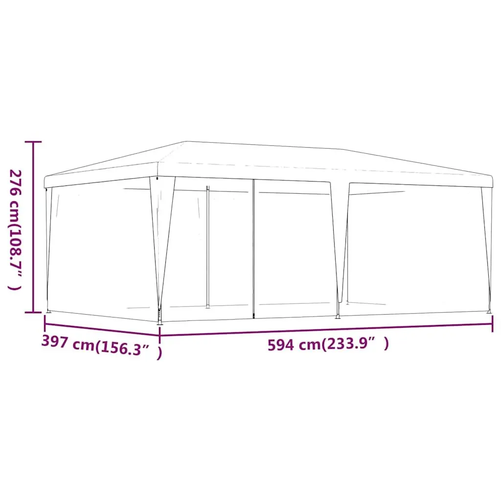 Outdoor Gazebo 6x4m with Mesh Sidewalls