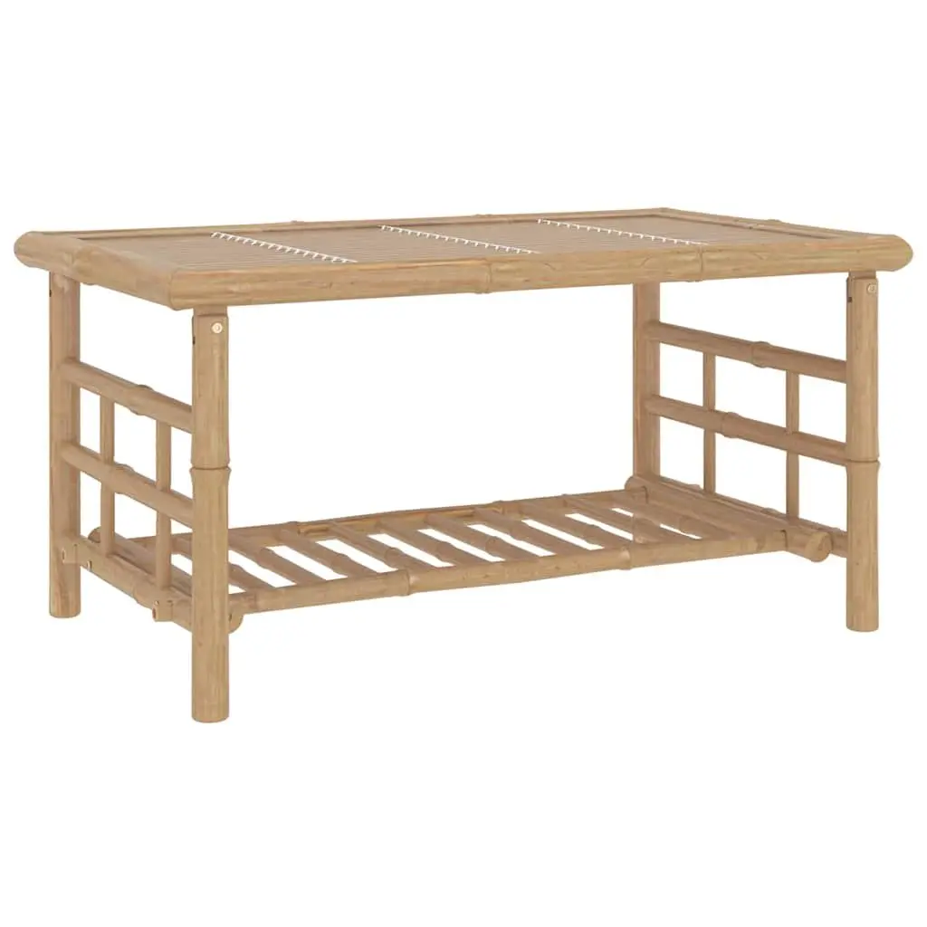 2 Piece Bamboo Lounge Set with Grey Cushions