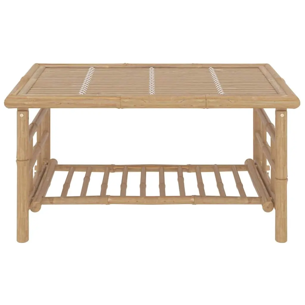 2 Piece Bamboo Lounge Set with Grey Cushions