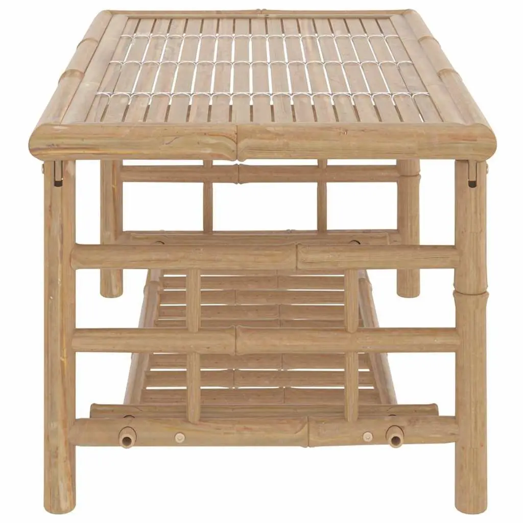 2 Piece Bamboo Lounge Set with Grey Cushions