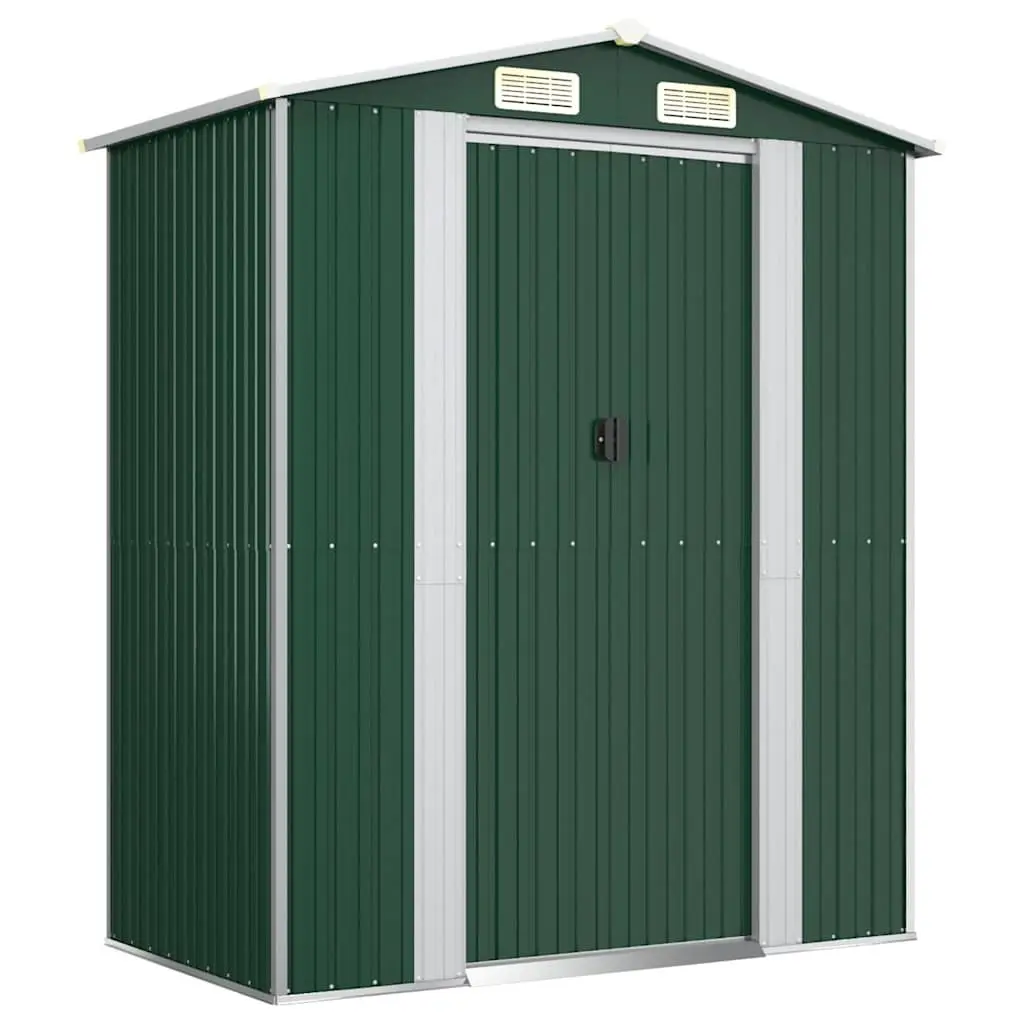 Garden Shed Galvanised Steel 192x108x223cm Green