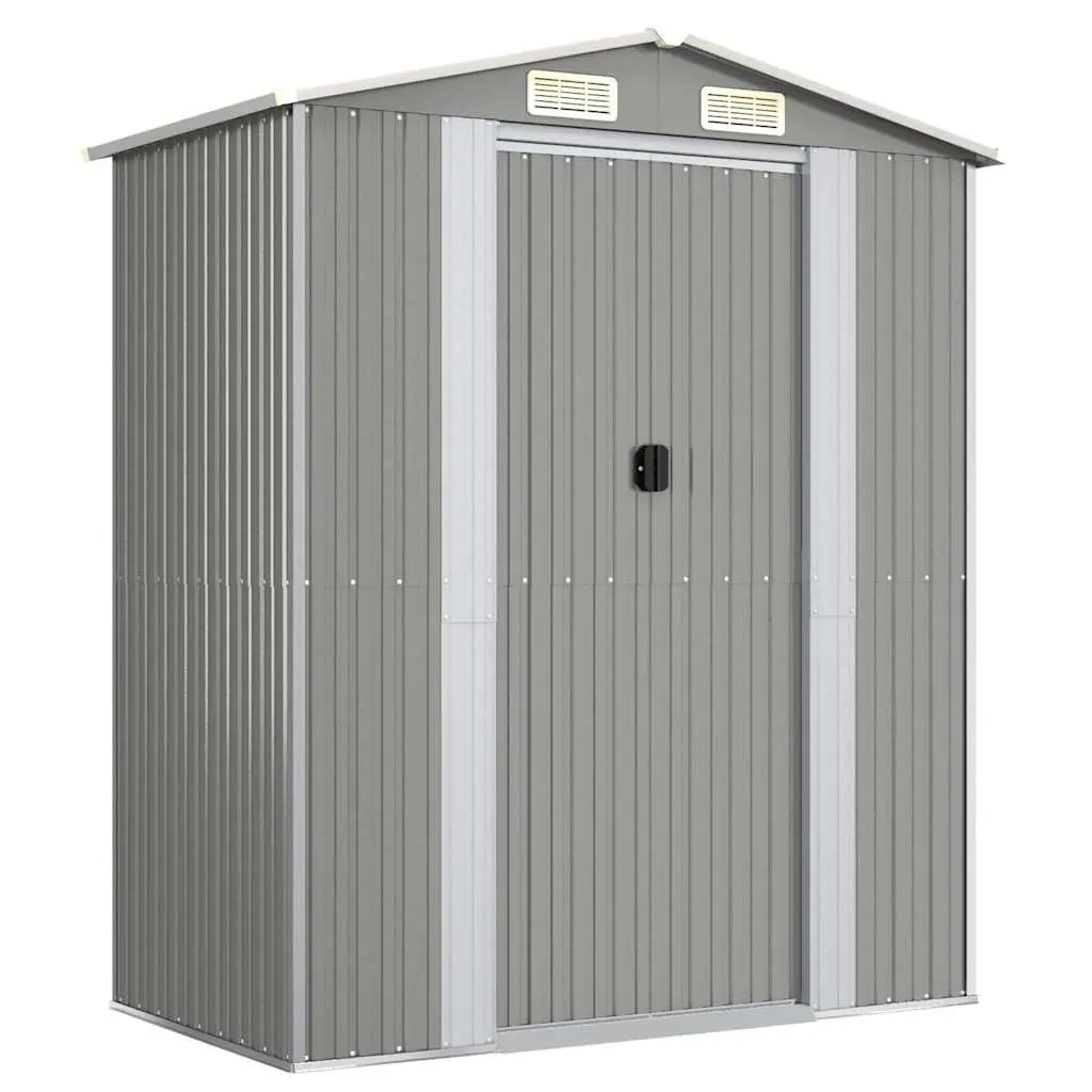 Garden Shed Galvanised Steel 192x108x223cm Light Grey