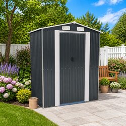 Durable Anthracite Garden Shed for Outdoor Tool Storage 192x108x223cm