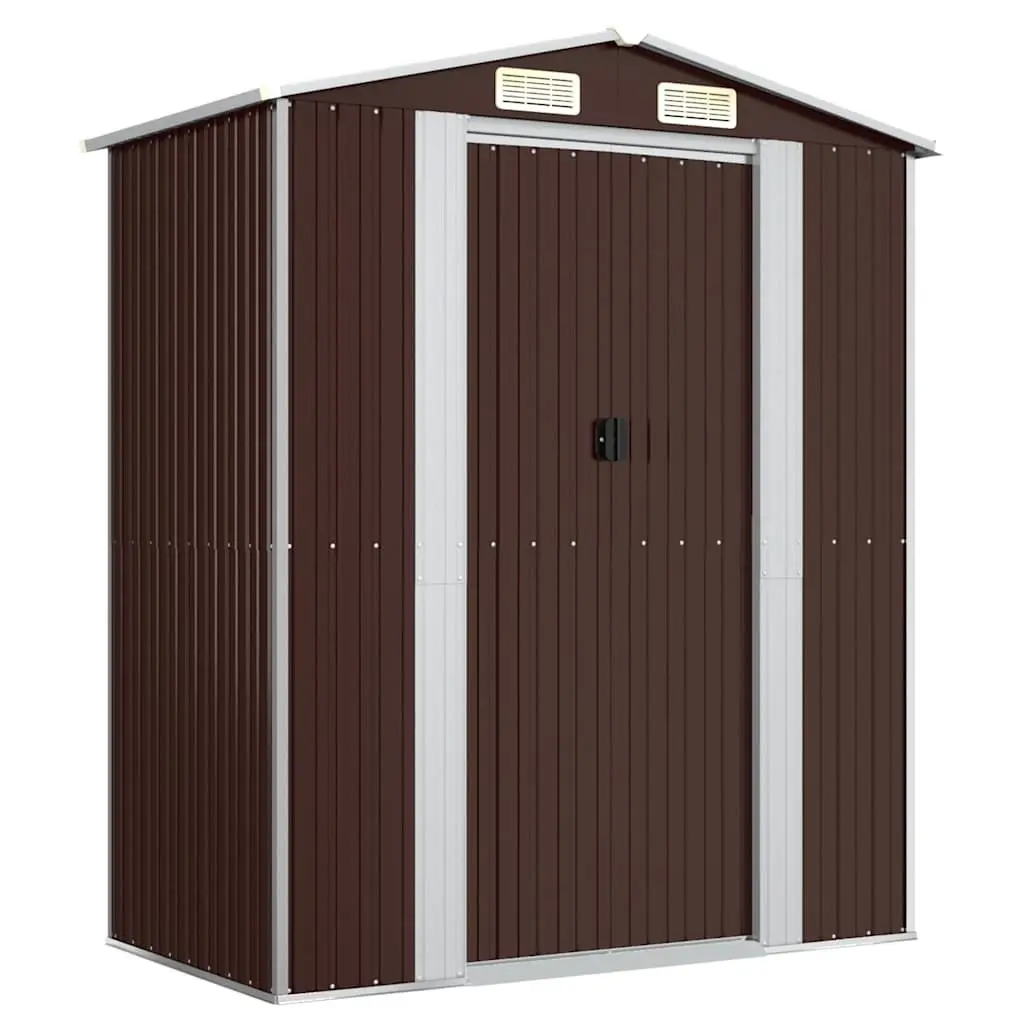 Garden Shed Galvanised Steel Dark Brown 192x108x223cm
