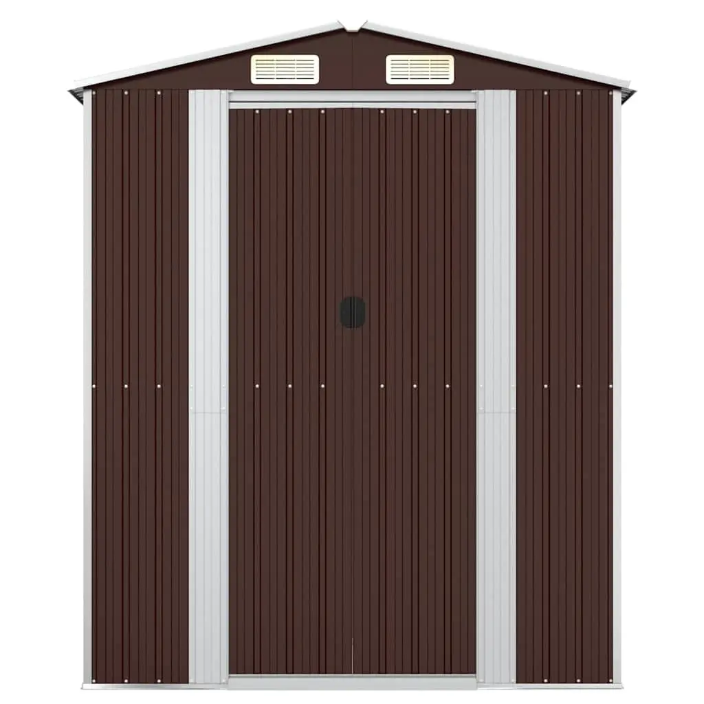 Garden Shed Galvanised Steel Dark Brown 192x108x223cm