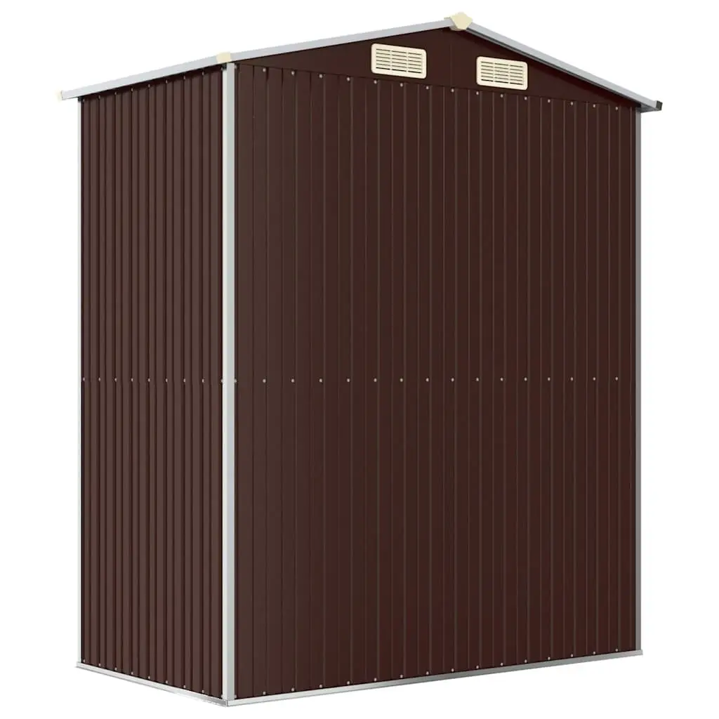 Garden Shed Galvanised Steel Dark Brown 192x108x223cm