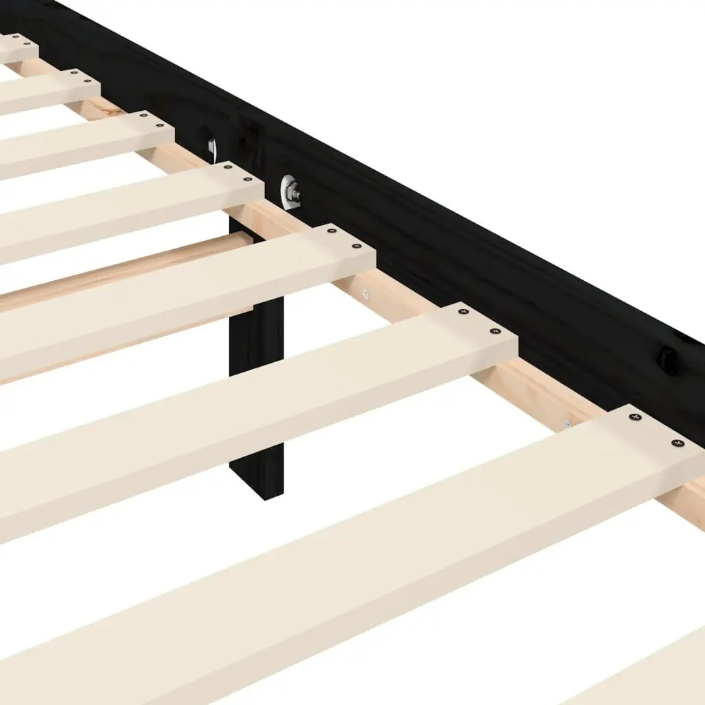 Black Pine Bed Frame 90x190 cm for Comfort
