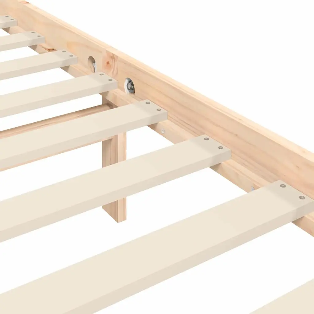 Solid Pine Wood King Bed Frame 183x203 cm with Slats