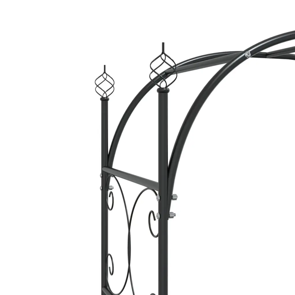 Garden Arch Black Steel 108x45x235cm