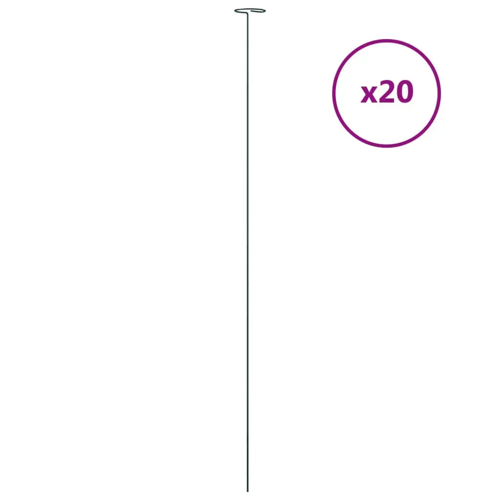 Plant Stakes Steel 91 cm Dark Green 20 Piece Garden Support Climbing Flowers Vegetables Tomatoes