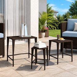 Brown Nesting Tables Set of 3 for Indoor and Outdoor Use
