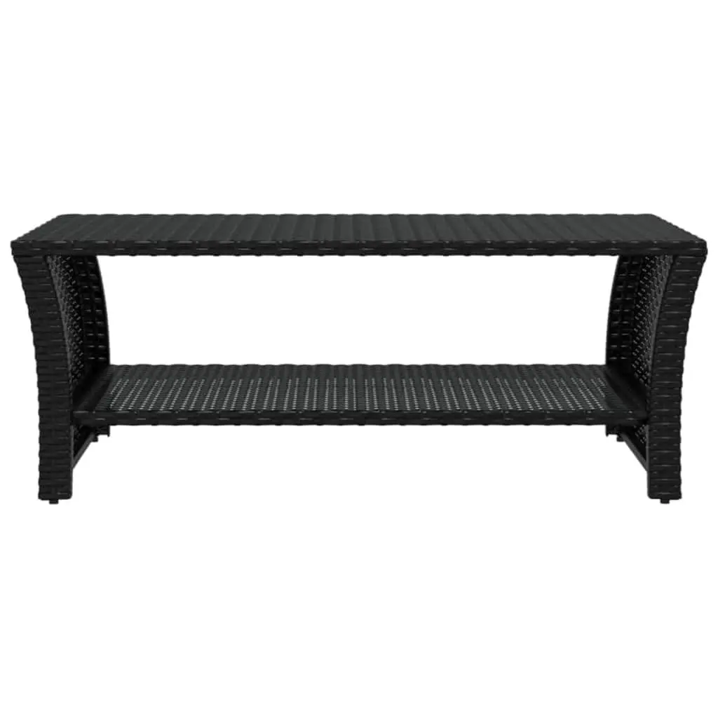 Black Coffee Table for Outdoor Spaces with Shelf