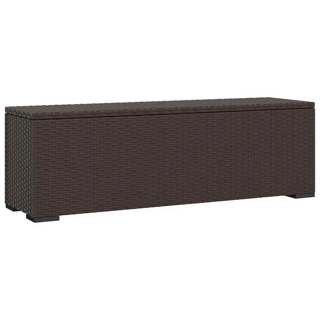 Ottoman Bench PE Rattan 110x30x40cm Brown with Cushion