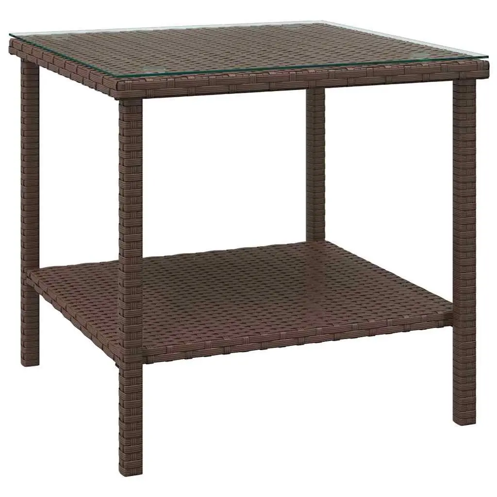 Brown Side Table with Storage Shelf 45x45x45cm