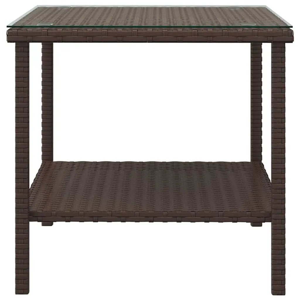 Brown Side Table with Storage Shelf 45x45x45cm